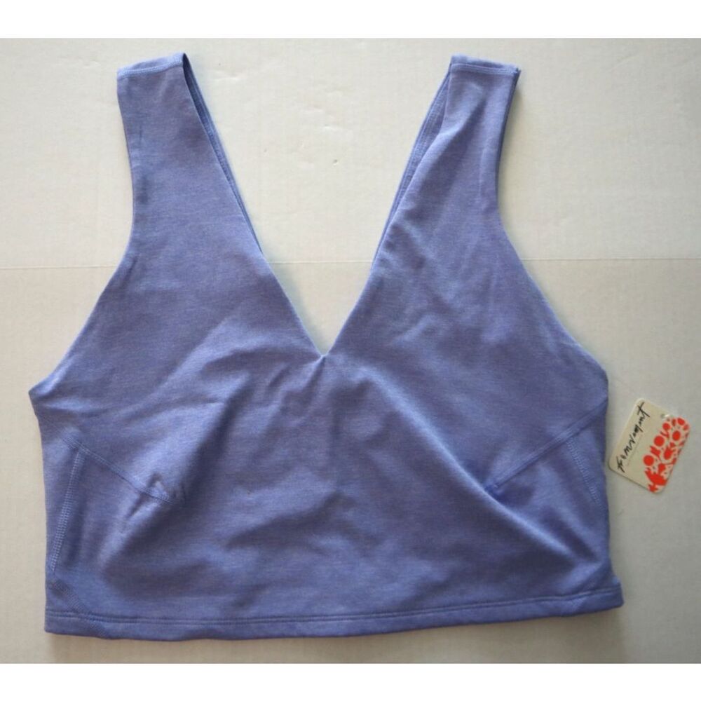 FP Movement OB2045529 Women's Sz L Blueberry Heather Never Better Crop Top